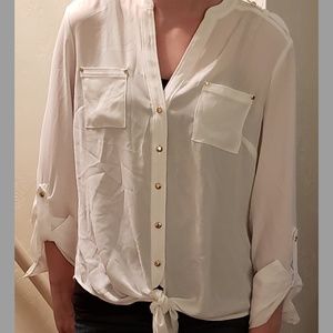 White button down blouse
